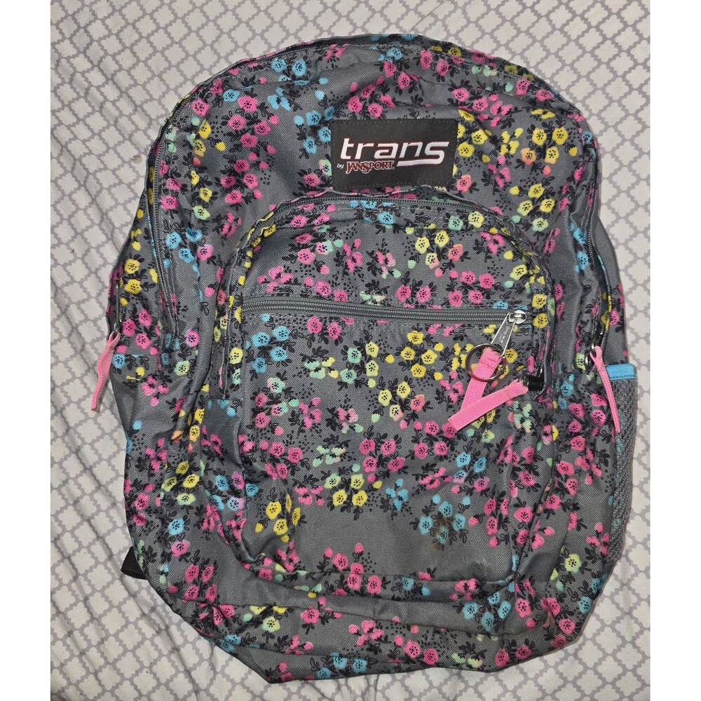 Jansport transcend full size flowered backpack purse bag tote bookbag!